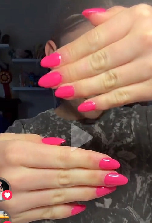 Hot pink gel x nails