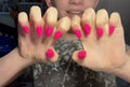 Hot pink gel x nails